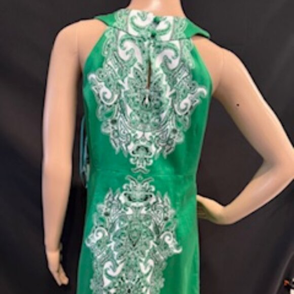 INC International Concepts Green Sleeveless Baroque Print Dress 16 (Green) - Picture 5 of 10